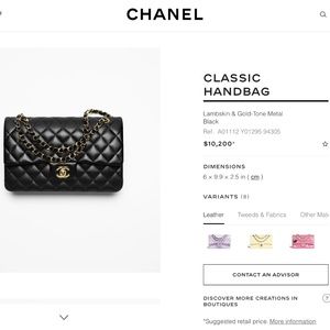 CHANEL “Classic Handbag LambSkin & Gold Metal Black” Purse